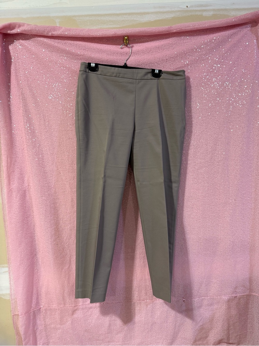 Chaus Tailored Taupe Gray Straight-Leg Trousers L9